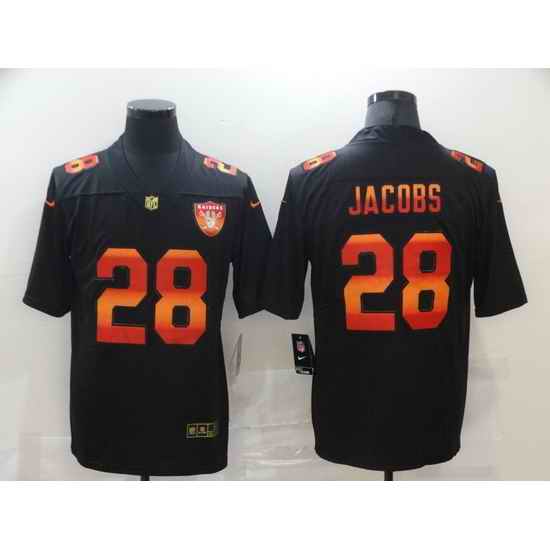 Nike Las Vegas Raiders 28 Josh Jacobs Black Colorful Fashion Limited Jersey